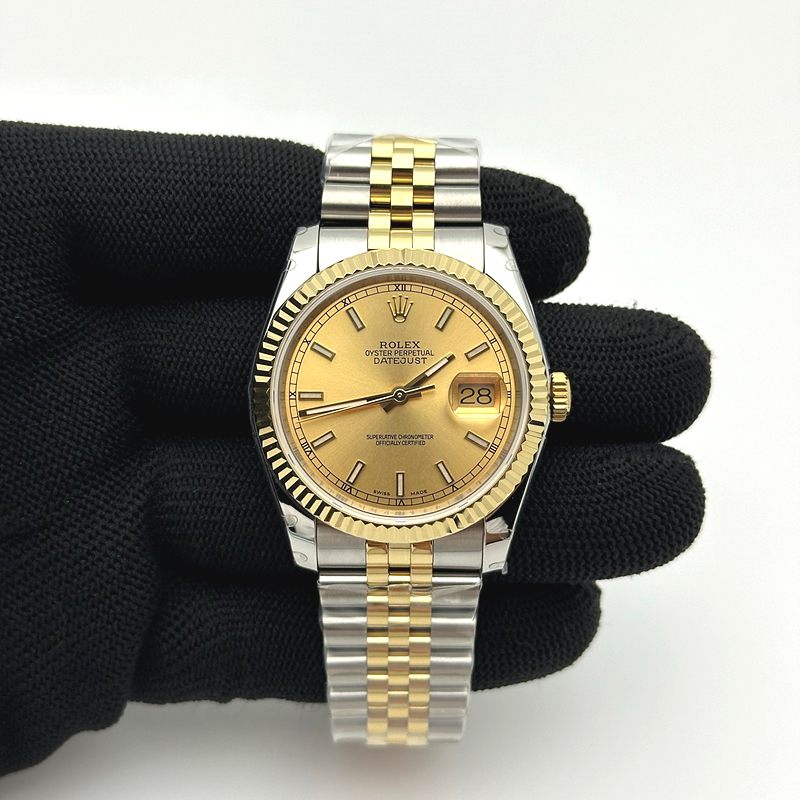 BP공장 롤렉스 데이저스트 36 옐로우골드콤비 샴페인다이얼 브레이슬릿 Rolex DateJust YG Combi&Champagne Dial V2 출고 전 실물 검수사진 3