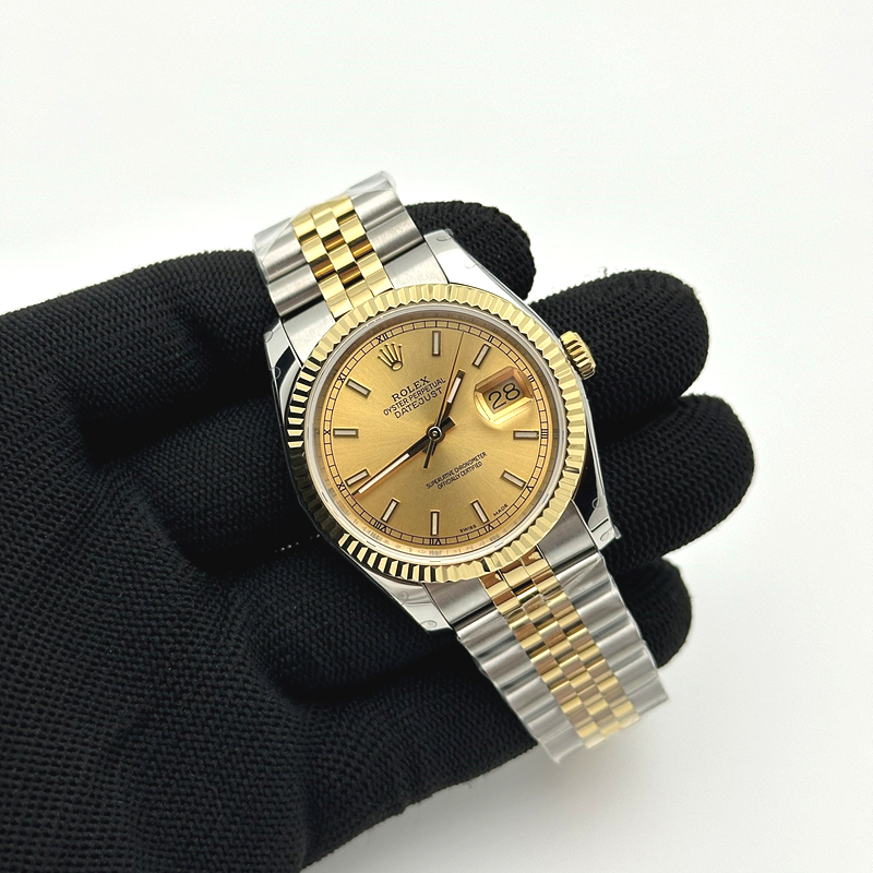 BP공장 롤렉스 데이저스트 36 옐로우골드콤비 샴페인다이얼 브레이슬릿 Rolex DateJust YG Combi&Champagne Dial V2 출고 전 실물 검수사진 4