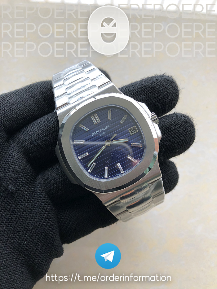 PF 노틸러스 점보 5711 40주년기념 한정판 NAUTILUS JUMBO 5711 40TH PF 1:1 BEST EDITION BLUE TEXTURED DIAL ON SS BRACELET A324 CLONE 출고 전 실물 검수사진 3