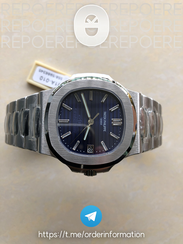 PF 노틸러스 점보 5711 40주년기념 한정판 NAUTILUS JUMBO 5711 40TH PF 1:1 BEST EDITION BLUE TEXTURED DIAL ON SS BRACELET A324 CLONE 출고 전 실물 검수사진 5