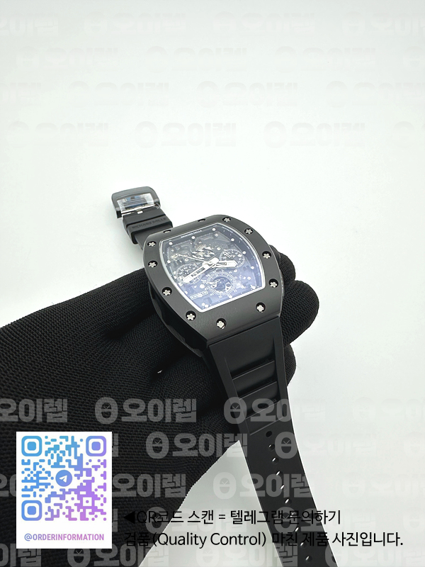 KU공장 리차드밀 RM011 풀세라믹 스켈레톤 크로노그래프 RM011 CERAMIC CHRONOGRAPH CRYSTAL SKELETON DIAL BLACK ON BLACK RUBBER STRAP A7750 KV공장 출고 전 실물 검수사진 5