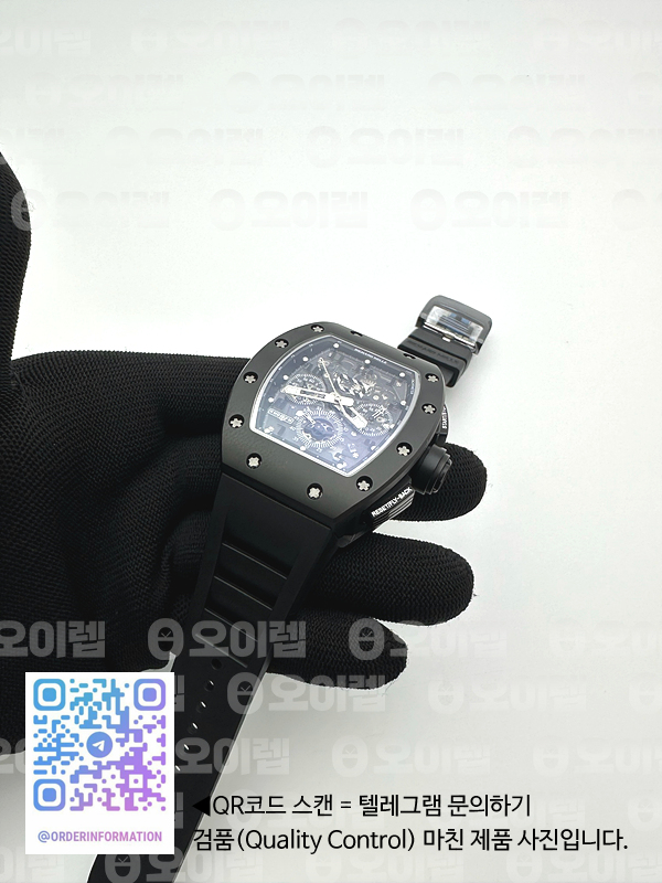 KU공장 리차드밀 RM011 풀세라믹 스켈레톤 크로노그래프 RM011 CERAMIC CHRONOGRAPH CRYSTAL SKELETON DIAL BLACK ON BLACK RUBBER STRAP A7750 KV공장 출고 전 실물 검수사진 6