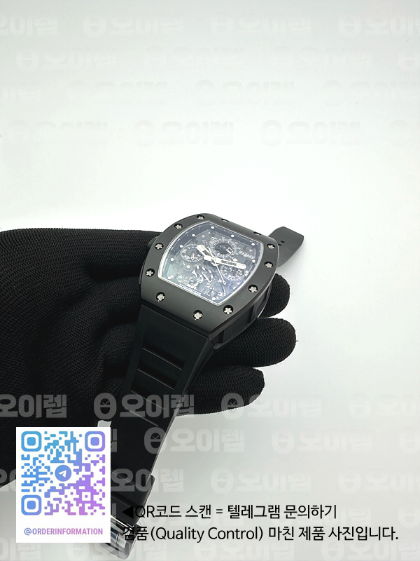 KU공장 리차드밀 RM011 풀세라믹 스켈레톤 크로노그래프 RM011 CERAMIC CHRONOGRAPH CRYSTAL SKELETON DIAL BLACK ON BLACK RUBBER STRAP A7750 KV공장 출고 전 실물 검수사진 8