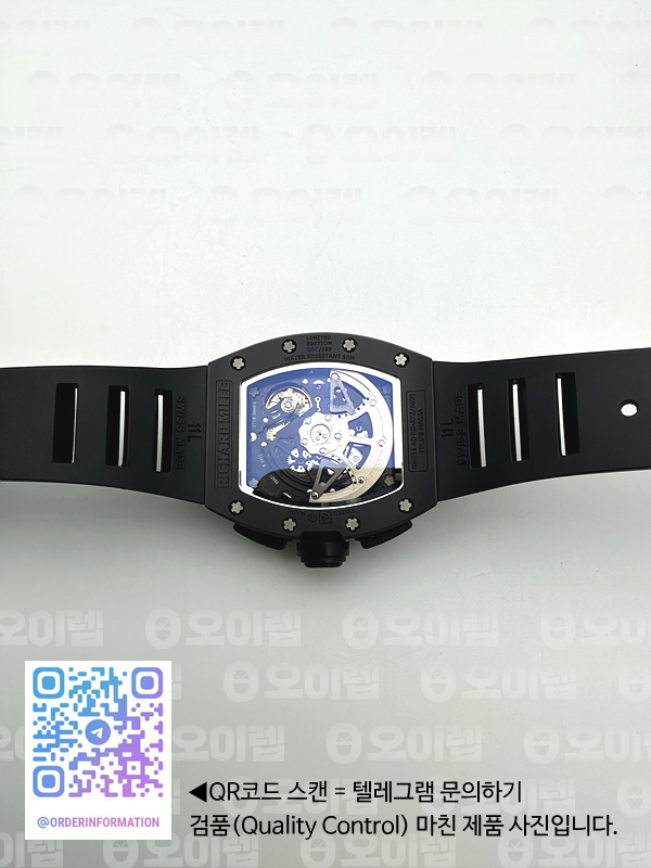 KU공장 리차드밀 RM011 풀세라믹 스켈레톤 크로노그래프 RM011 CERAMIC CHRONOGRAPH CRYSTAL SKELETON DIAL BLACK ON BLACK RUBBER STRAP A7750 KV공장 출고 전 실물 검수사진 15