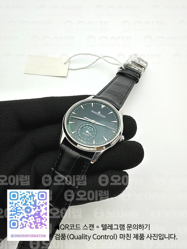 ZF공장 예거르쿨트르 마스터 울트라씬 문페이즈 스틸 블랙다이얼 Master Ultra Thin Moon 1368420 SS Black Dial on Black Leather Strap V3 SA925 Super Clone 출고 전 실물 검수사진 4