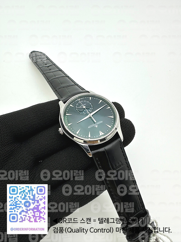 ZF공장 예거르쿨트르 마스터 울트라씬 문페이즈 스틸 블랙다이얼 Master Ultra Thin Moon 1368420 SS Black Dial on Black Leather Strap V3 SA925 Super Clone 출고 전 실물 검수사진 5