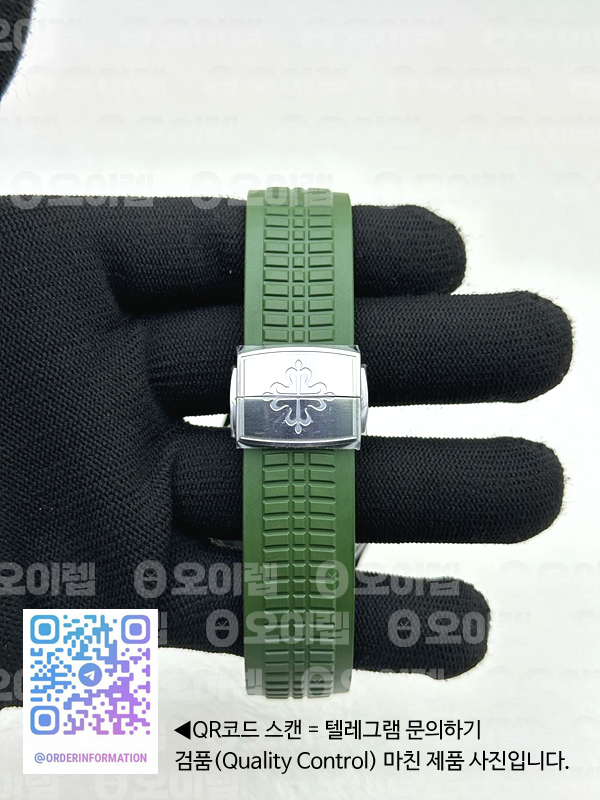 KM공장 파텍필립 아쿠아넛 5167 스틸 그린다이얼 러버스트랩 Aquanaut 5167 SS Green Textured Dial on Green Rubber Strap A324 출고 전 실물 검수사진 6