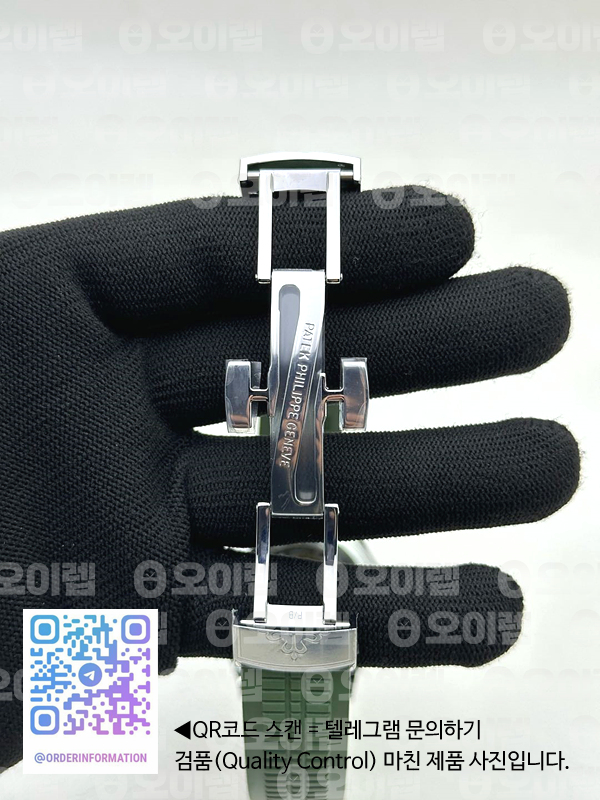 KM공장 파텍필립 아쿠아넛 5167 스틸 그린다이얼 러버스트랩 Aquanaut 5167 SS Green Textured Dial on Green Rubber Strap A324 출고 전 실물 검수사진 7