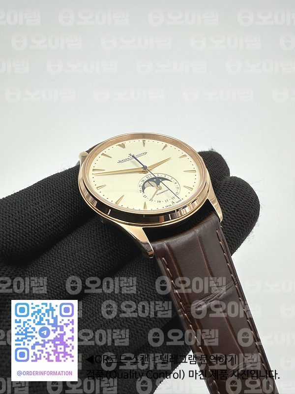 ZF공장 예거르쿨트르 마스터 울트라씬 문페이즈 로즈골드 화이트다이얼 Master Ultra Thin Moon 1362520 RG White Dial on Brown Leather Strap A925 출고 전 실물 검수사진 3