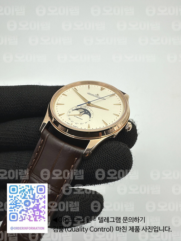 ZF공장 예거르쿨트르 마스터 울트라씬 문페이즈 로즈골드 화이트다이얼 Master Ultra Thin Moon 1362520 RG White Dial on Brown Leather Strap A925 출고 전 실물 검수사진 4