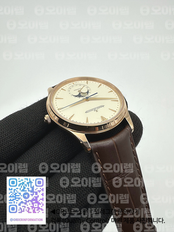 ZF공장 예거르쿨트르 마스터 울트라씬 문페이즈 로즈골드 화이트다이얼 Master Ultra Thin Moon 1362520 RG White Dial on Brown Leather Strap A925 출고 전 실물 검수사진 5