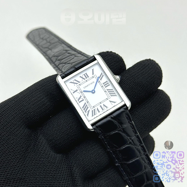 AF공장 까르띠에 탱크솔로 27MM 스틸 화이트다이얼 블랙크로커다일스트랩 출고 전 실물 검수사진 2