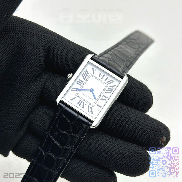 AF공장 까르띠에 탱크솔로 27MM 스틸 화이트다이얼 블랙크로커다일스트랩 출고 전 실물 검수사진 5