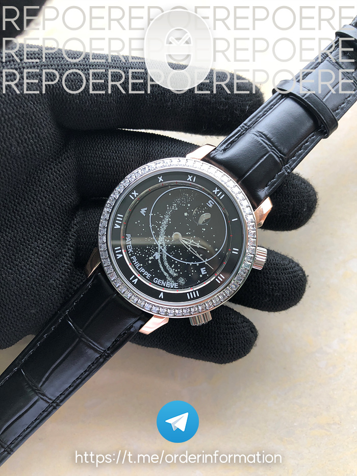 TW공장 파텍필립 6104P 문 로즈골드금장 블랙다이얼 다이아몬드베젤 가죽스트랩 6104P MOON RG BLACK DIAL DIAMOND BEZEL ON BLACK LEATHER STRAP A240 V2 출고 전 실물 검수사진 4