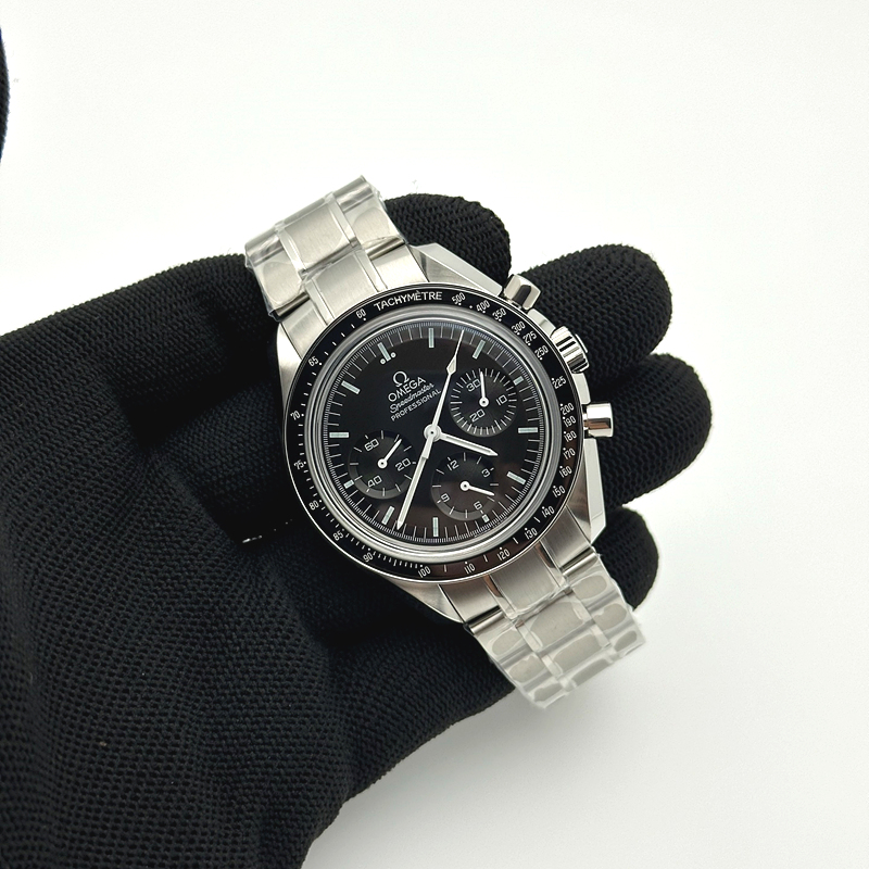 OM공장 오메가 문워치 스피드마스터 프로페셔널 스틸 블랙다이얼 브레이슬릿 SPEEDMASTER PROFESSIONAL SS BLACK DIAL ON SS BRACELET MANUAL WINDING CHRONO MOVEMENT 출고 전 실물 검수사진 2