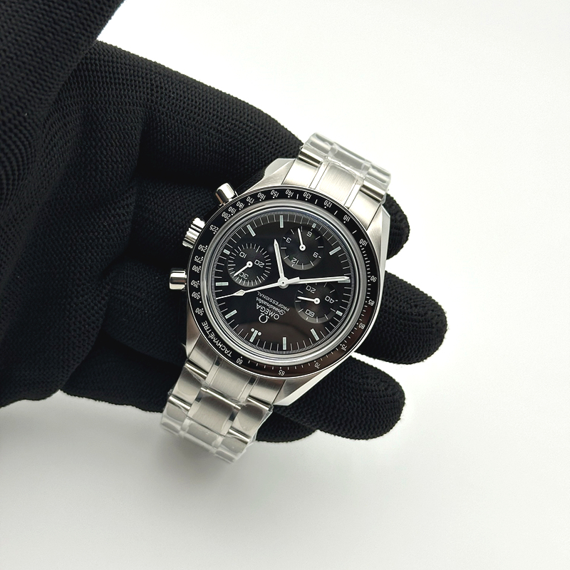 OM공장 오메가 문워치 스피드마스터 프로페셔널 스틸 블랙다이얼 브레이슬릿 SPEEDMASTER PROFESSIONAL SS BLACK DIAL ON SS BRACELET MANUAL WINDING CHRONO MOVEMENT 출고 전 실물 검수사진 5