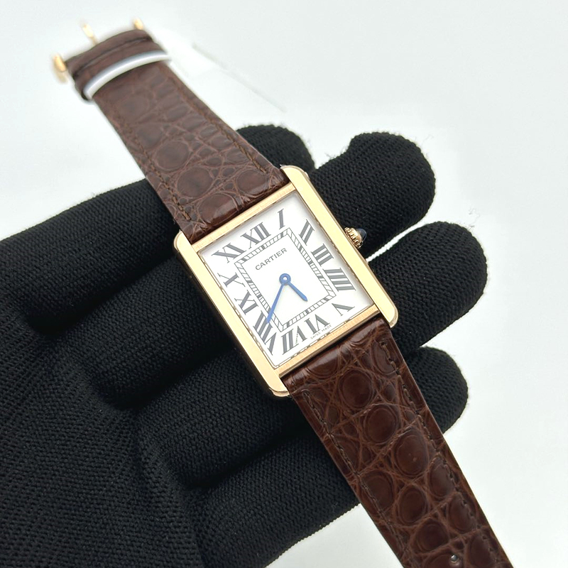 AF공장 까르띠에 탱크솔로 27 라지 로즈골드금장 화이트다이얼 가죽스트랩 TANK SOLO LADIES 27MM RG WHITE DIAL ON BROWN LEATHER STRAP RONDA QUARTZ 출고 전 실물 검수사진 2