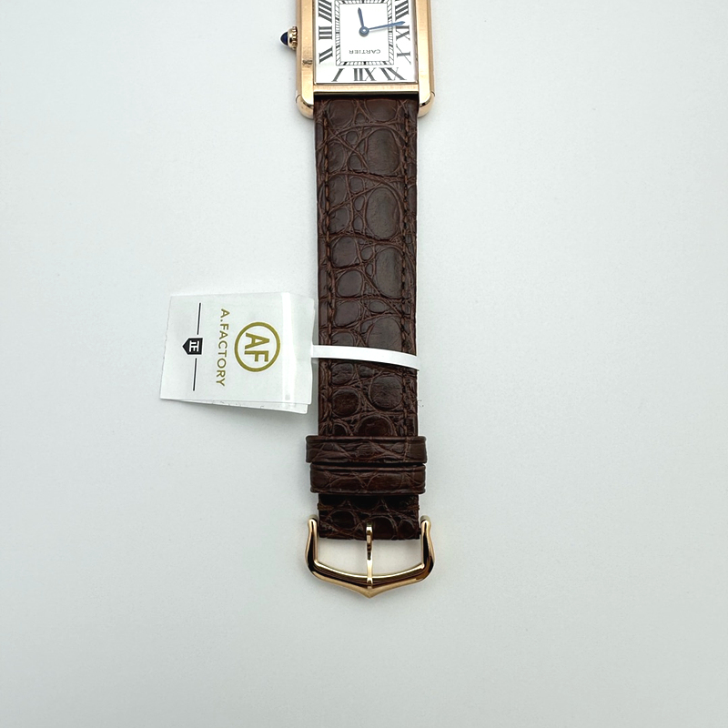 AF공장 까르띠에 탱크솔로 27 라지 로즈골드금장 화이트다이얼 가죽스트랩 TANK SOLO LADIES 27MM RG WHITE DIAL ON BROWN LEATHER STRAP RONDA QUARTZ 출고 전 실물 검수사진 8