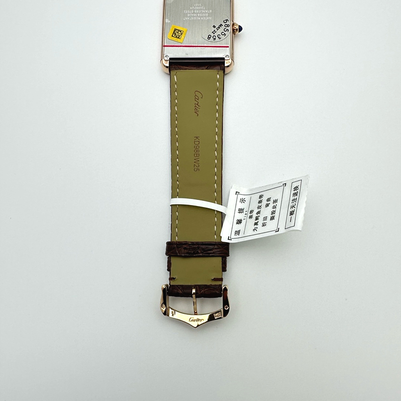AF공장 까르띠에 탱크솔로 27 라지 로즈골드금장 화이트다이얼 가죽스트랩 TANK SOLO LADIES 27MM RG WHITE DIAL ON BROWN LEATHER STRAP RONDA QUARTZ 출고 전 실물 검수사진 9