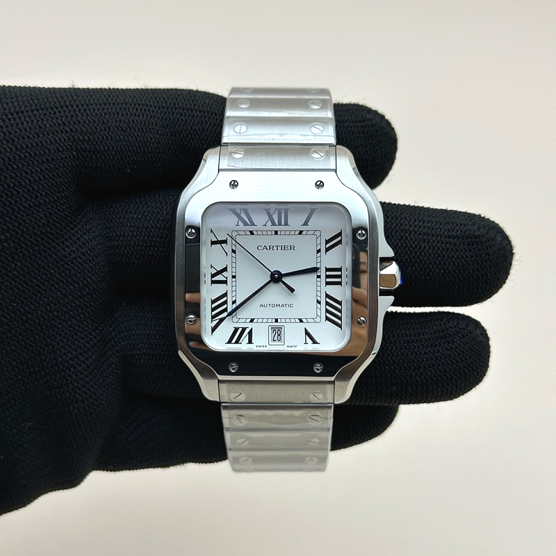 KOR공장 까르띠에 산토스 드 까르띠에 라지 브레이슬릿 SANTOS DE CARTIER LARGE 2018 WHITE DIAL ON SS BRACELET MIYOTA 9015 출고 전 실물 검수사진 3