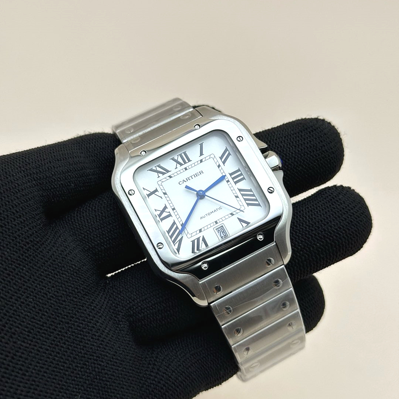 KOR공장 까르띠에 산토스 드 까르띠에 라지 브레이슬릿 SANTOS DE CARTIER LARGE 2018 WHITE DIAL ON SS BRACELET MIYOTA 9015 출고 전 실물 검수사진 4