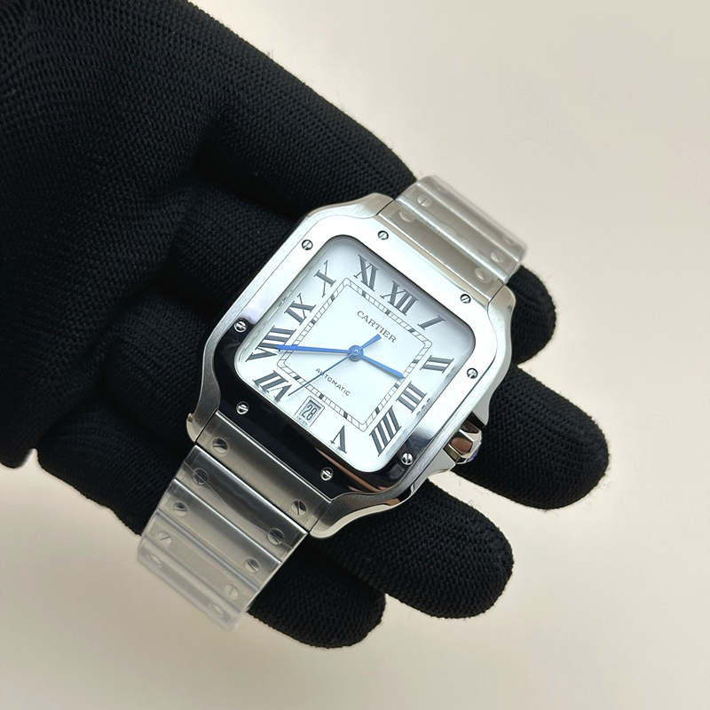 KOR공장 까르띠에 산토스 드 까르띠에 라지 브레이슬릿 SANTOS DE CARTIER LARGE 2018 WHITE DIAL ON SS BRACELET MIYOTA 9015 출고 전 실물 검수사진 5