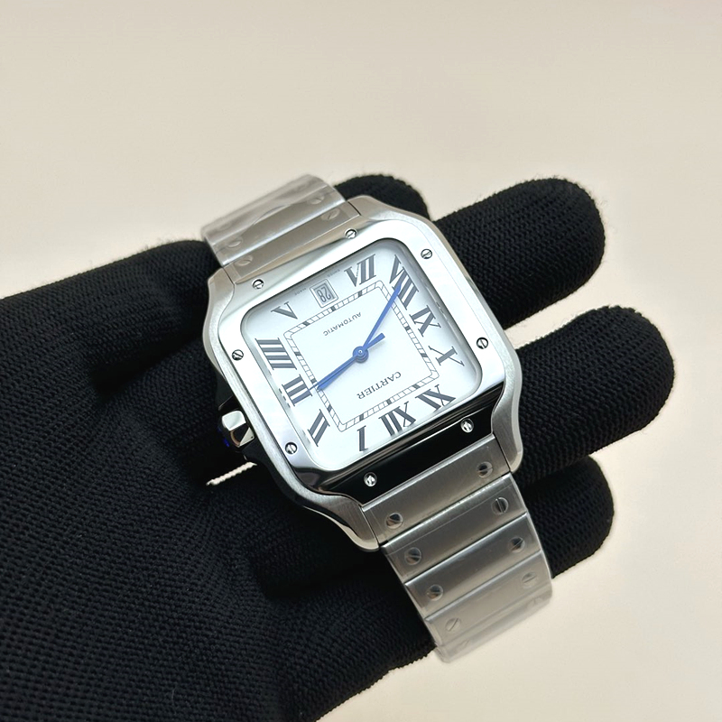 KOR공장 까르띠에 산토스 드 까르띠에 라지 브레이슬릿 SANTOS DE CARTIER LARGE 2018 WHITE DIAL ON SS BRACELET MIYOTA 9015 출고 전 실물 검수사진 6