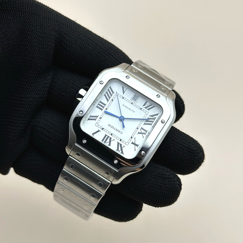 KOR공장 까르띠에 산토스 드 까르띠에 라지 브레이슬릿 SANTOS DE CARTIER LARGE 2018 WHITE DIAL ON SS BRACELET MIYOTA 9015 출고 전 실물 검수사진 7