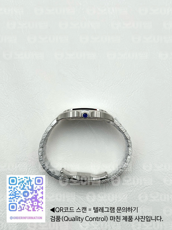BV공장 까르띠에 산토스 40MM 라지 2018 스틸 블루다이얼 브레이슬릿 Santos de Cartier 40mm 2018 Blue Dial on SS SmartLinks Bracelet MIYOTA 9019 출고 전 실물 검수사진 9
