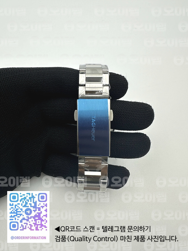 OX공장 태그호이어 아쿠아레이서 칼리버5 43MM 스틸 블루다이얼 더블옐로우 브레이슬릿Aquaracer Calibre 5 SS 43mmCeramic Bezel Blue Dial "Double Yellow" on SS Bracelet SW200 출고 전 실물 검수사진 10