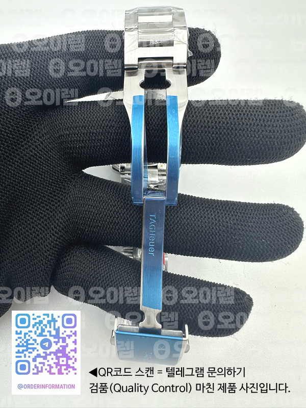 OX공장 태그호이어 아쿠아레이서 칼리버5 43MM 스틸 블루다이얼 더블옐로우 브레이슬릿Aquaracer Calibre 5 SS 43mmCeramic Bezel Blue Dial "Double Yellow" on SS Bracelet SW200 출고 전 실물 검수사진 11