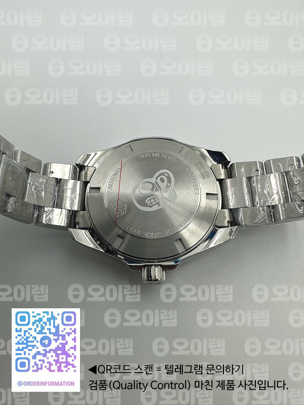 OX공장 태그호이어 아쿠아레이서 칼리버5 43MM 스틸 블루다이얼 더블옐로우 브레이슬릿Aquaracer Calibre 5 SS 43mmCeramic Bezel Blue Dial "Double Yellow" on SS Bracelet SW200 출고 전 실물 검수사진 12