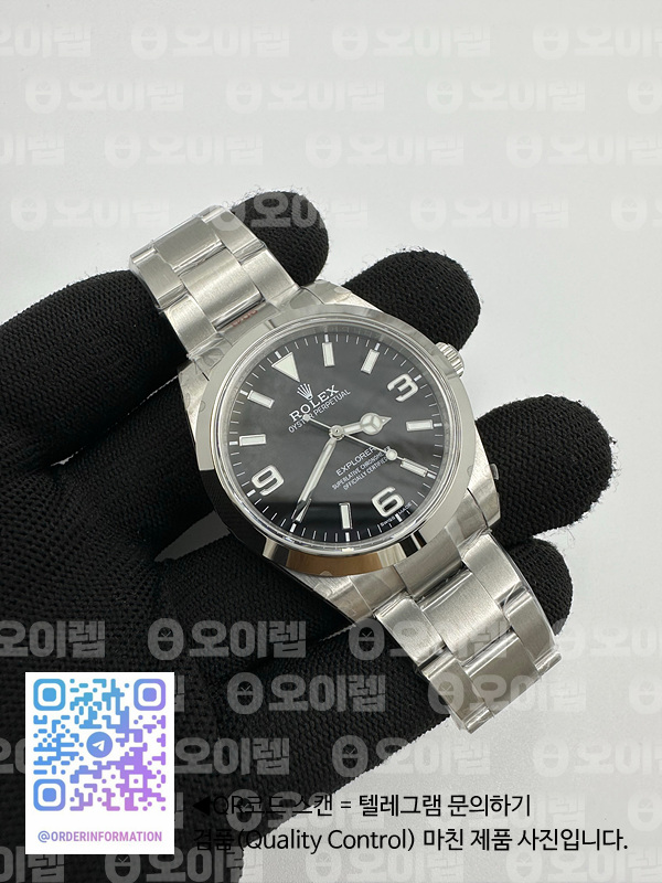 GM공장 롤렉스 904L 익스플로러1 스틸 블랙다이얼 브레이슬릿 Explorer I 214270 39mm Black Dial on SS Bracelet SA3132 출고 전 실물 검수사진 3