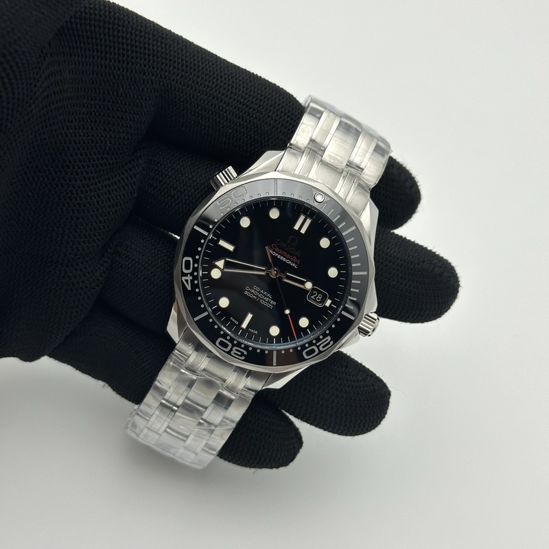 OM 오메가 씨마스터 다이버300 스틸 블랙 브레이슬릿 Seamaster 300M Chronometer SS Black on SS Bracelet A2824 (Black Balance Wheel) V2 출고 전 실물 검수사진 4