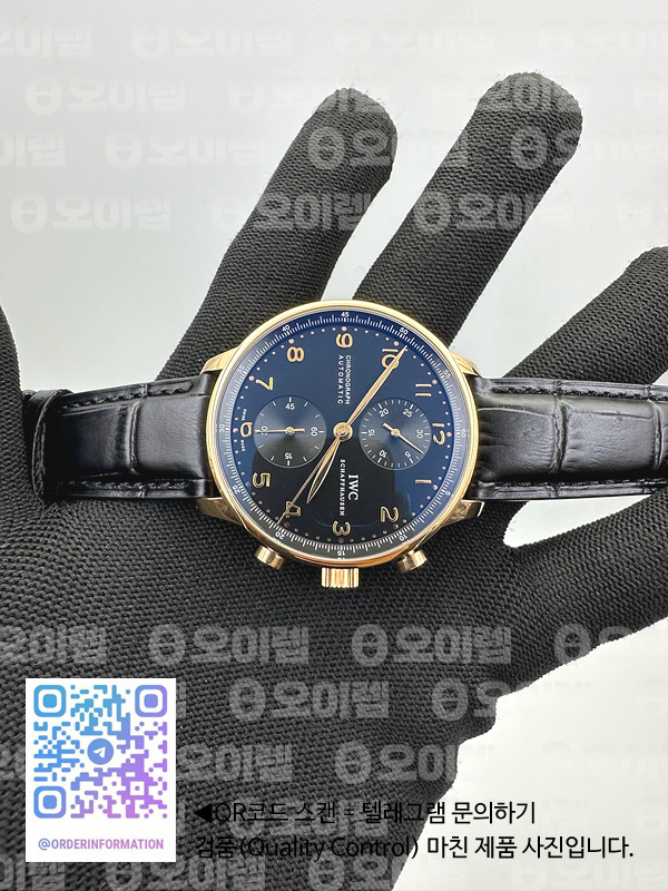 ZF공장 IWC 포르투기저 3714 크로노그래프 로즈골드 금통 블랙다이얼 v3 출고 전 실물 검수사진 2