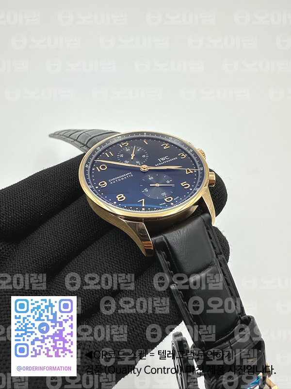ZF공장 IWC 포르투기저 3714 크로노그래프 로즈골드 금통 블랙다이얼 v3 출고 전 실물 검수사진 3