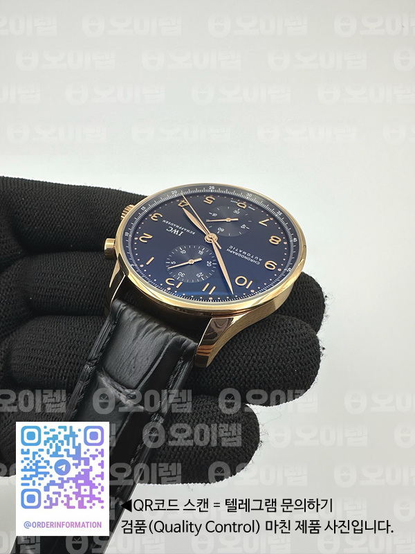 ZF공장 IWC 포르투기저 3714 크로노그래프 로즈골드 금통 블랙다이얼 v3 출고 전 실물 검수사진 6