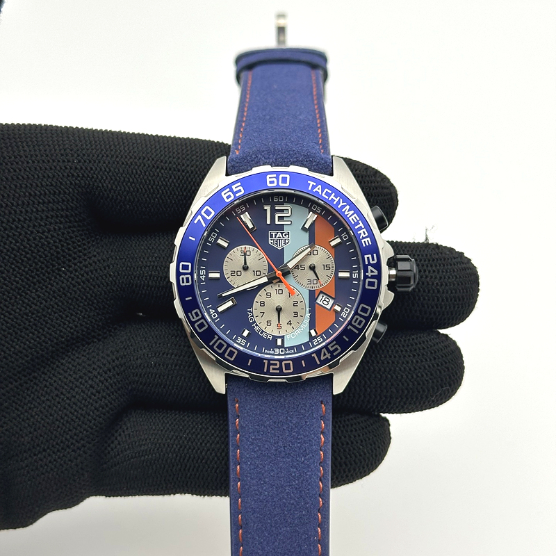 태그호이어 포뮬러1 43MM  쿼츠 TAG Heuer Formula 1 Gulf GULF Edition 출고 전 실물 검수사진 2