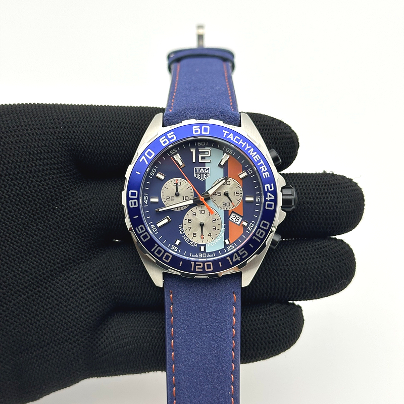태그호이어 포뮬러1 43MM  쿼츠 TAG Heuer Formula 1 Gulf GULF Edition 출고 전 실물 검수사진 3