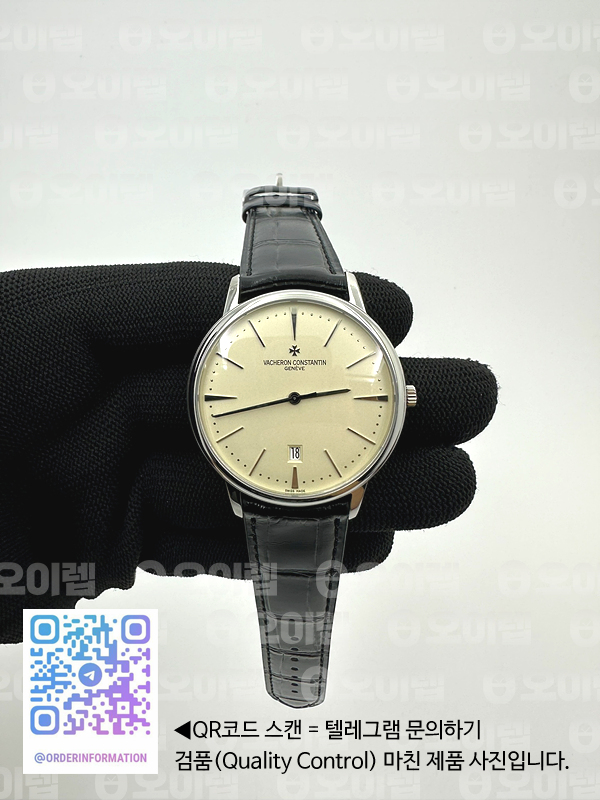 FK공장 바쉐론콘스탄틴 패트리모니 화이트다이얼 가죽스트랩 Patrimony Date SS White Dial on Black Leather Strap MIYOTA 9015 출고 전 실물 검수사진 2
