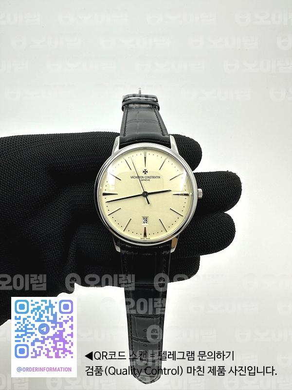 FK공장 바쉐론콘스탄틴 패트리모니 화이트다이얼 가죽스트랩 Patrimony Date SS White Dial on Black Leather Strap MIYOTA 9015 출고 전 실물 검수사진 3