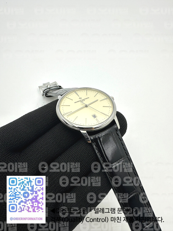 FK공장 바쉐론콘스탄틴 패트리모니 화이트다이얼 가죽스트랩 Patrimony Date SS White Dial on Black Leather Strap MIYOTA 9015 출고 전 실물 검수사진 5