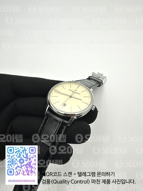 FK공장 바쉐론콘스탄틴 패트리모니 화이트다이얼 가죽스트랩 Patrimony Date SS White Dial on Black Leather Strap MIYOTA 9015 출고 전 실물 검수사진 6