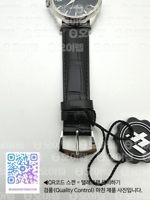 ZF공장 파텍필립 칼라트라바 블랙다이얼 블랙가죽스트랩 Calatrava 5227 SS Black Dial on Black Leather Strap 324CS 출고 전 실물 검수사진 11