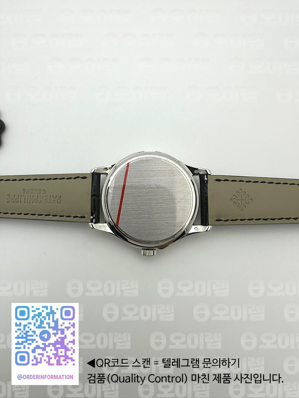 ZF공장 파텍필립 칼라트라바 블랙다이얼 블랙가죽스트랩 Calatrava 5227 SS Black Dial on Black Leather Strap 324CS 출고 전 실물 검수사진 15