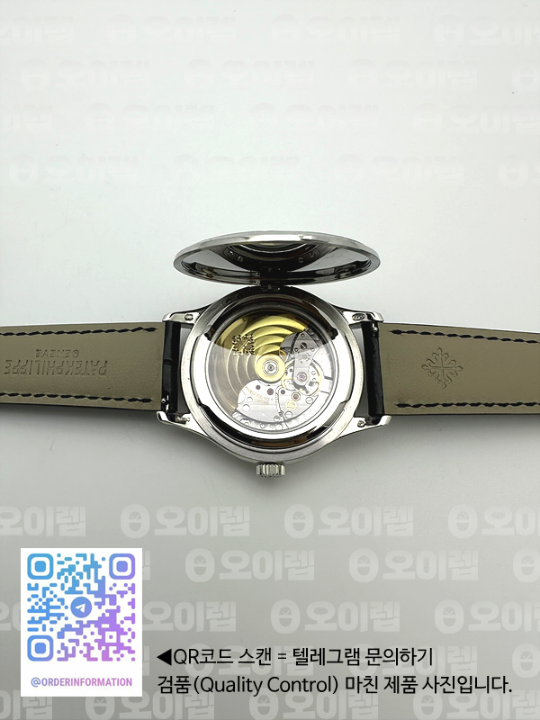ZF공장 파텍필립 칼라트라바 블랙다이얼 블랙가죽스트랩 Calatrava 5227 SS Black Dial on Black Leather Strap 324CS 출고 전 실물 검수사진 16