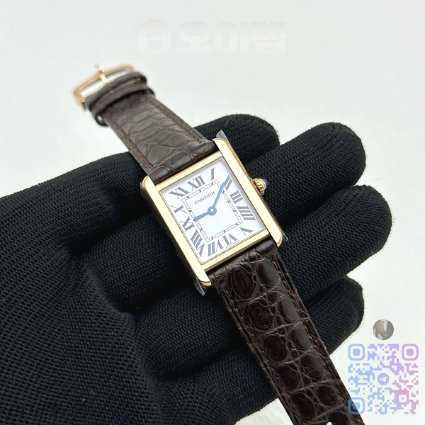 K11공장 까르띠에 로즈골드금통 탱크솔로 24MM 악어가죽스트랩 Tank Solo 24mm K11F RG White Dial on Brown Leather Strap Ronda Quartz 출고 전 실물 검수사진 2