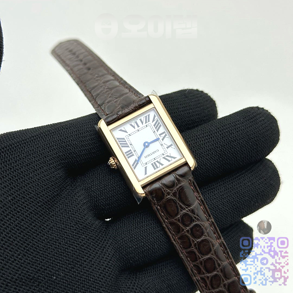 K11공장 까르띠에 로즈골드금통 탱크솔로 24MM 악어가죽스트랩 Tank Solo 24mm K11F RG White Dial on Brown Leather Strap Ronda Quartz 출고 전 실물 검수사진 4
