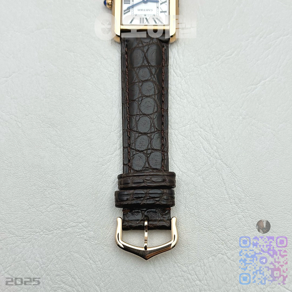 K11공장 까르띠에 로즈골드금통 탱크솔로 24MM 악어가죽스트랩 Tank Solo 24mm K11F RG White Dial on Brown Leather Strap Ronda Quartz 출고 전 실물 검수사진 8