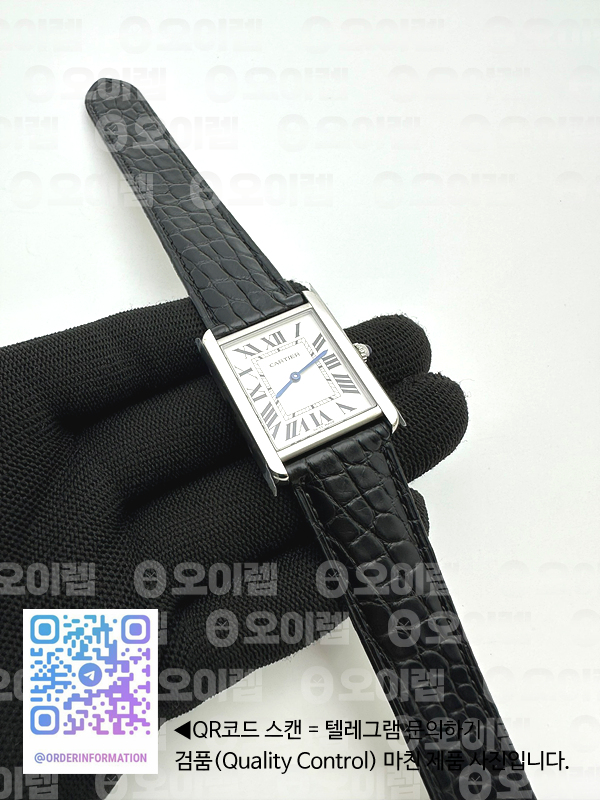 K11공장 까르띠에 탱크솔로 27MM 악어가죽스트랩 Tank Solo 27mm K11F SS White Dial on Black Croco Strap Ronda Quartz 출고 전 실물 검수사진 3